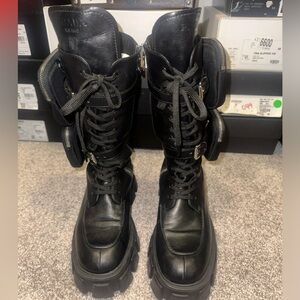 Prada combat boots